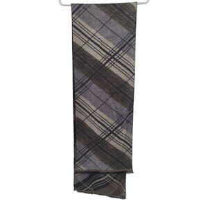 Plaid Wool & Cashmere Scarf With Fringe Edges